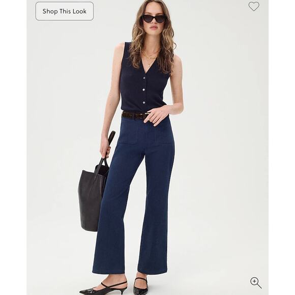 J. Crew Charley kickout cropped pant in chino Navy NWT size 24 - Picture 7 of 12